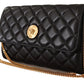 Elegant Black Nappa Leather Evening Bag