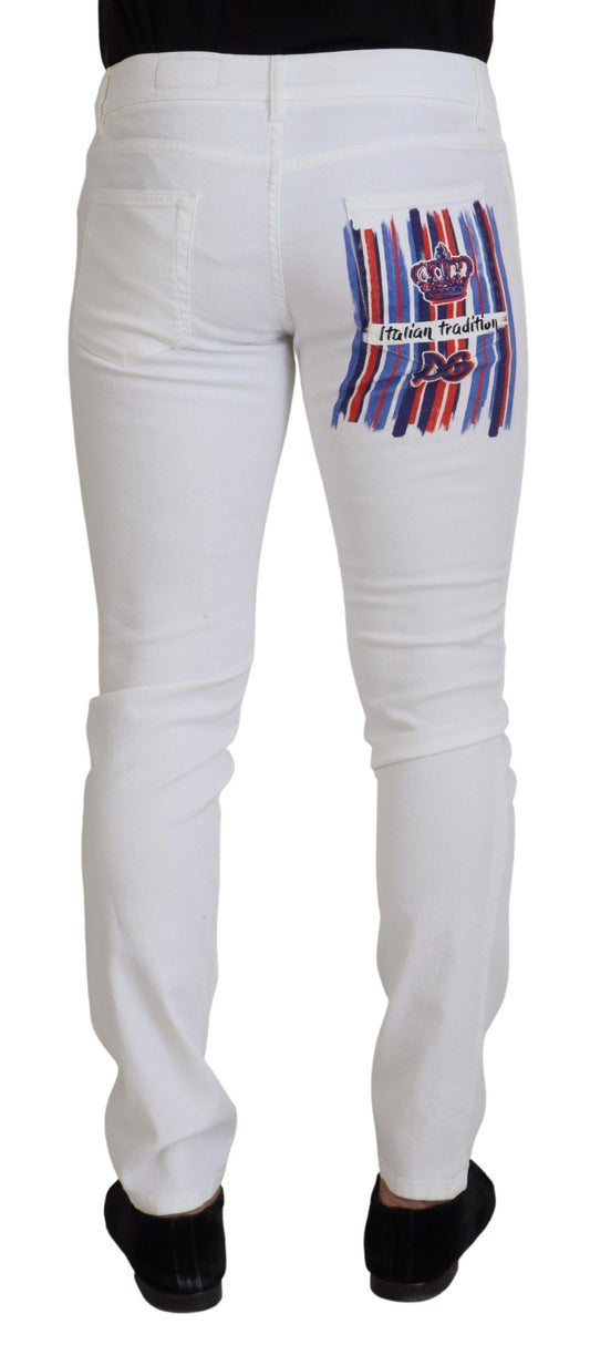 White Slim Skinny Stretch Cotton Denim Jeans