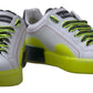 White Yellow Portofino Leather Sneakers Shoes