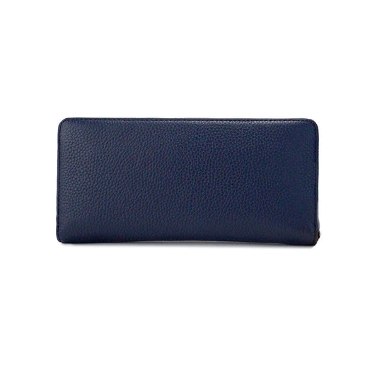 Jet Set Travel Large Navy Pebbled Leather Continental Wrist Wallet