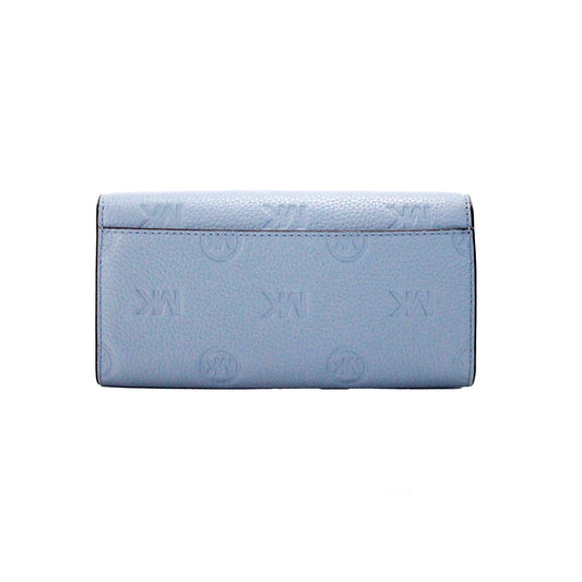 Jet Set Large Pale Blue Embossed Envelope Continental Clutch Wallet