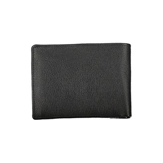 Elegant Black Leather Wallet with Contrast Details