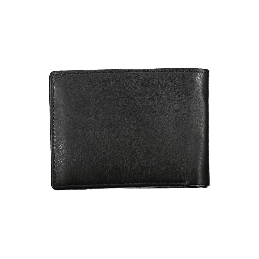 Elegant Black Leather Dual Compartment Wallet