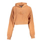 Chic Orange Hooded Sweatshirt with Embroidery