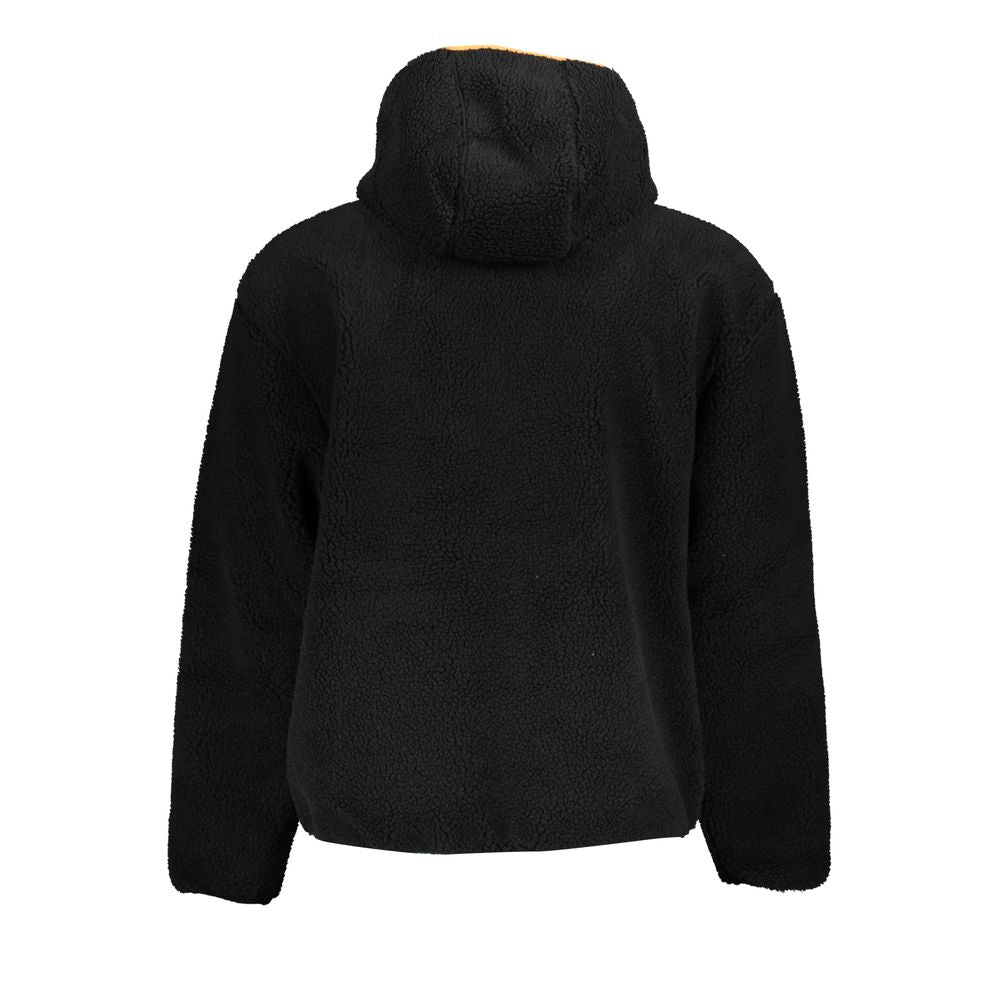 Sleek Half-Zip Hooded Sweatshirt in Black