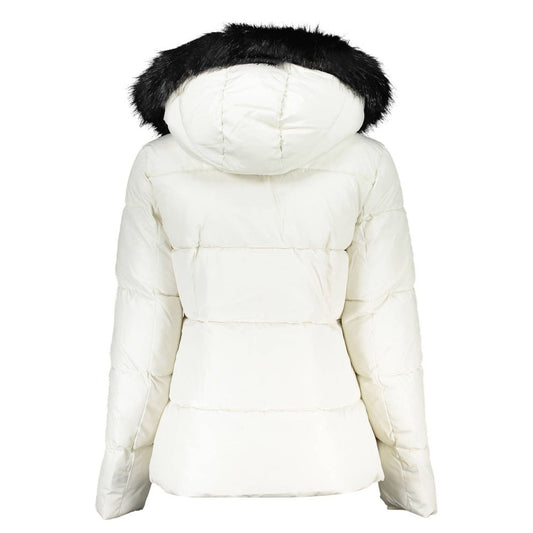 Elegant Long-Sleeved Winter Jacket with Fur Hood