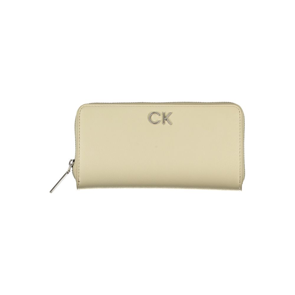 Elegant Beige Zip Wallet with RFID Blocking