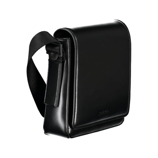 Sleek Black Shoulder Bag with Logo Detail