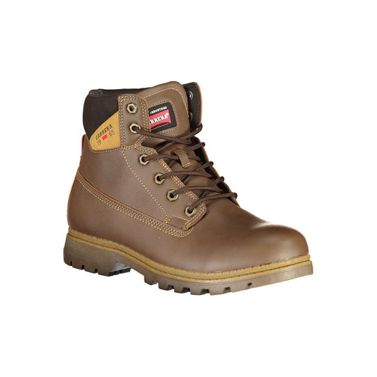 Brown Polyester Boot