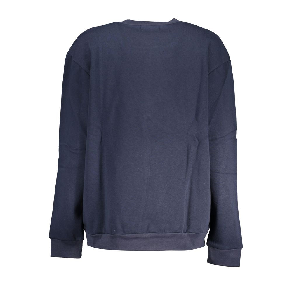 Chic Blue Embroidered Fleece Sweatshirt