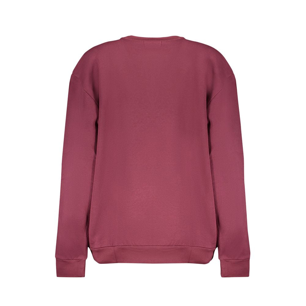 Elegant Purple Crew Neck Fleece Sweatshirt