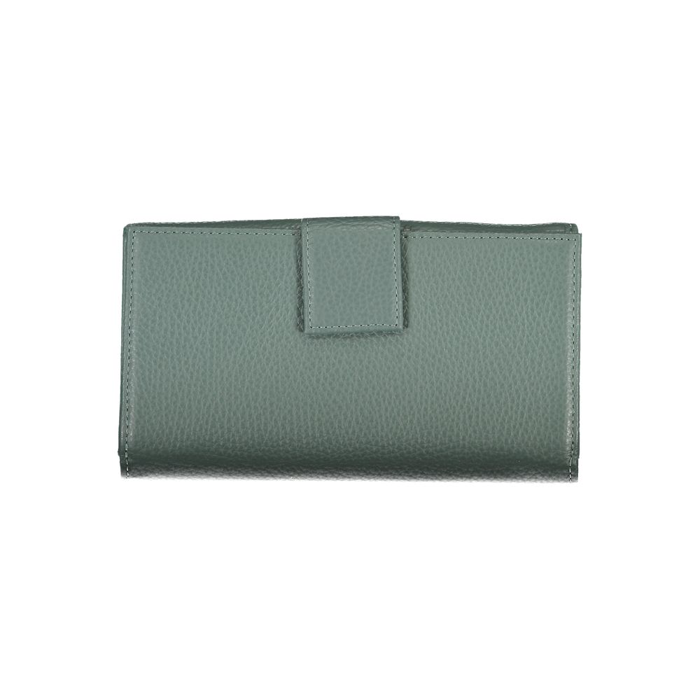 Elegant Green Leather Double Wallet