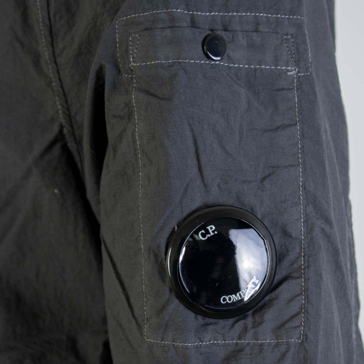 Sleek Black Tech Fabric Overshirt Jacket