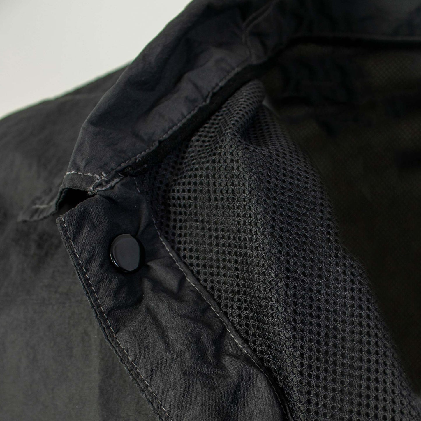 Sleek Black Tech Fabric Overshirt Jacket