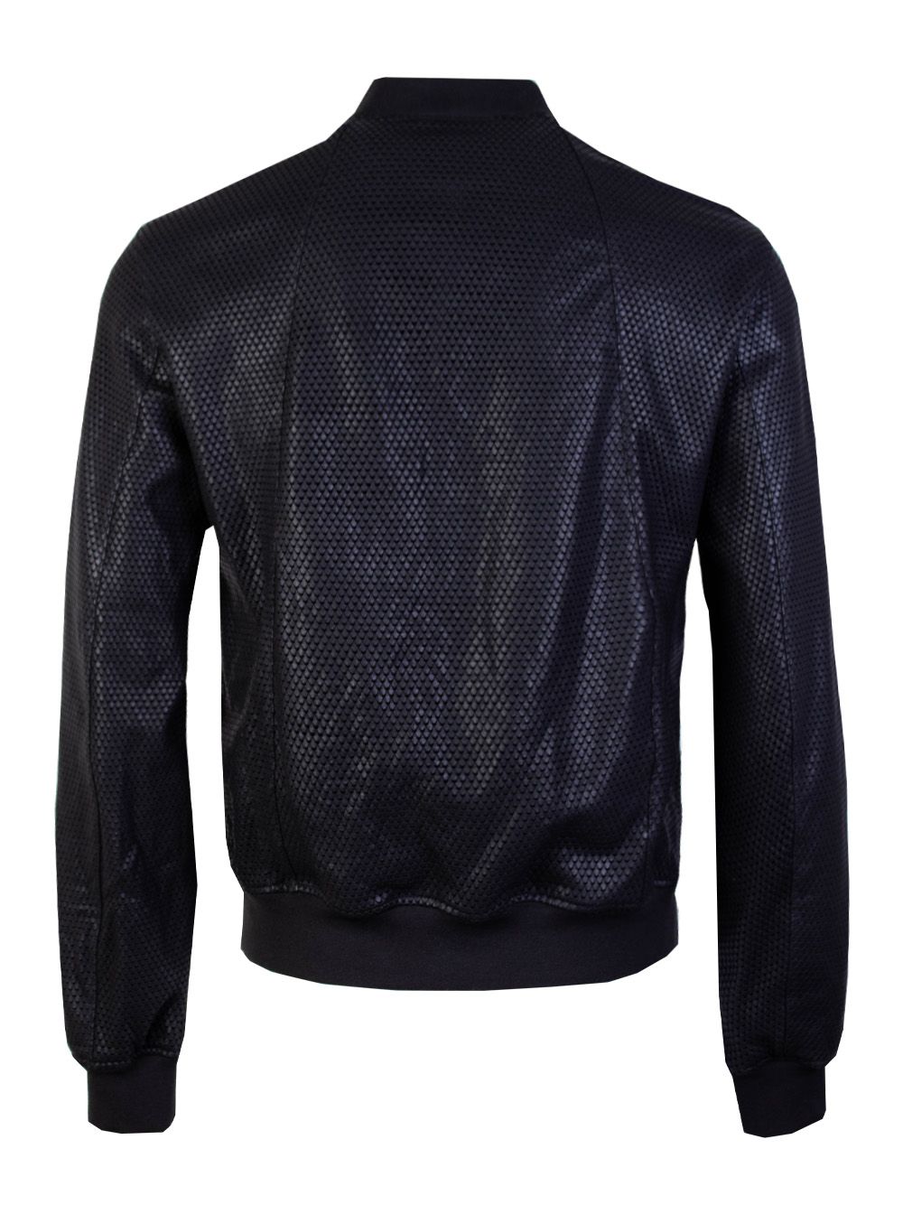 Sleek Black Eco Leather Bomber Jacket