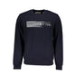 Sleek Blue Crew Neck Embroidered Sweatshirt