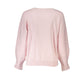 Chic Pink Long Sleeve Embroidered Sweater