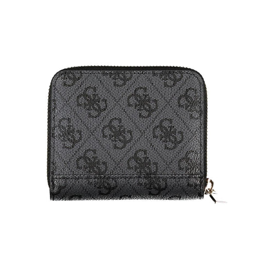 Elegant Black Polyethylene Wallet with Logo Detail