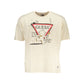 Chic Beige Logo Crew Neck Tee