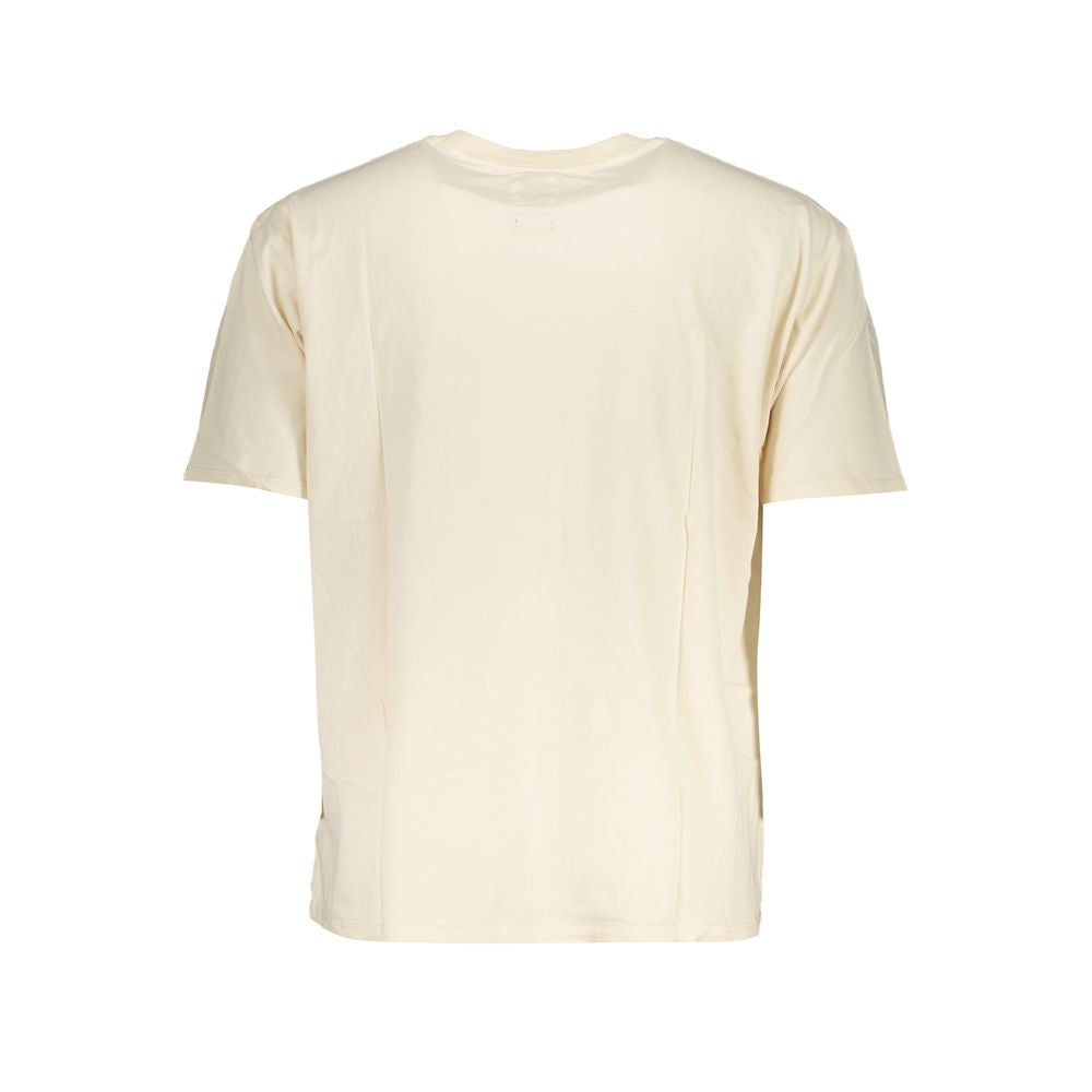 Chic Beige Logo Crew Neck Tee