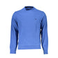 Crew Neck Embroidered Blue Sweater