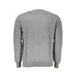 Chic Gray Crew Neck Cotton Blend Sweater