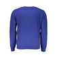 Elegant Blue Crew Neck Cashmere Blend Sweater