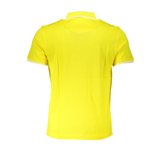 Elegant Yellow Cotton Polo with Contrast Details