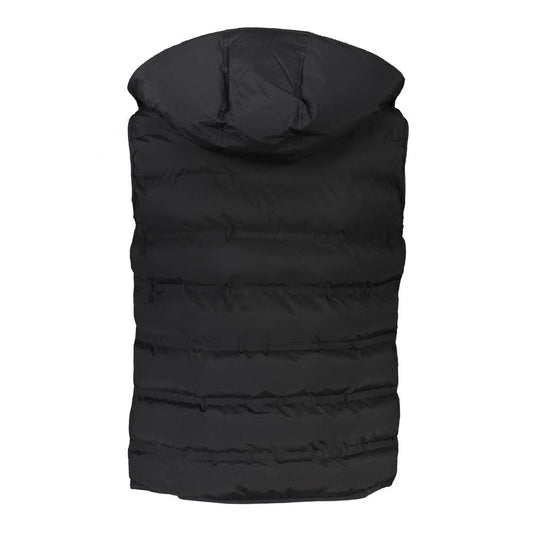 Sleeveless Hooded Black Jacket