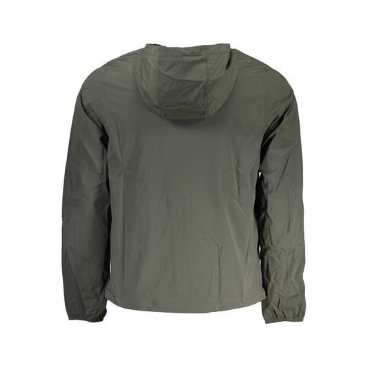 Sleek Green Hooded Sports Jacket