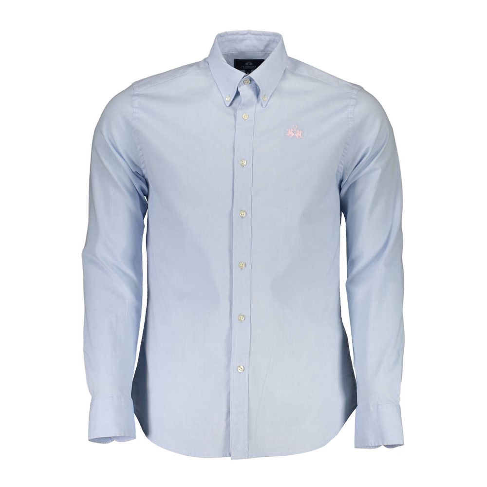 Sleek Slim Fit Long Sleeved Shirt in Light Blue