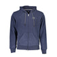 Elegant Blue Hooded Sweatshirt with Zip Detail