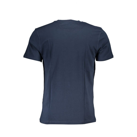 Elegant Blue Crew Neck Cotton Tee