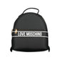 Chic Black Designer Backpack with Print Detail