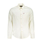 Elegant White Cotton Long Sleeved Men's Shirt