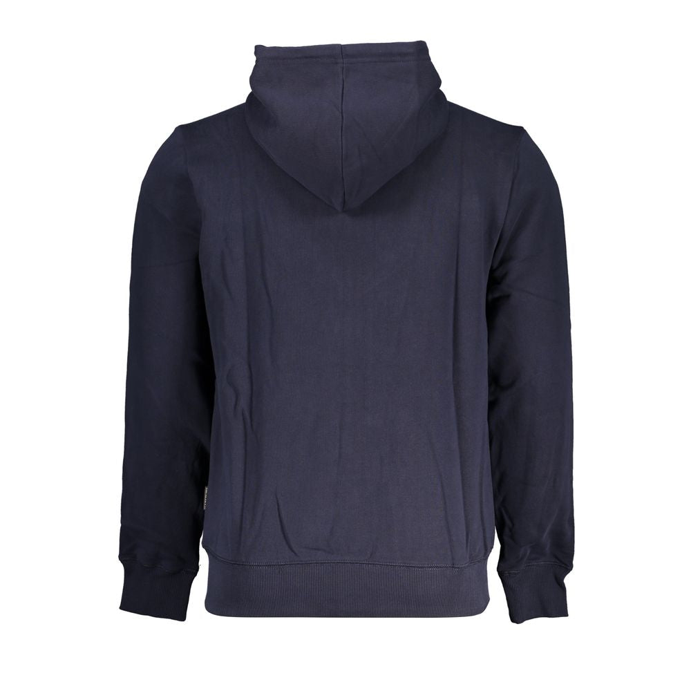 Classic Blue Hooded Sweatshirt with Embroidery