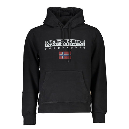 Sleek Black Hooded Sweatshirt with Logo