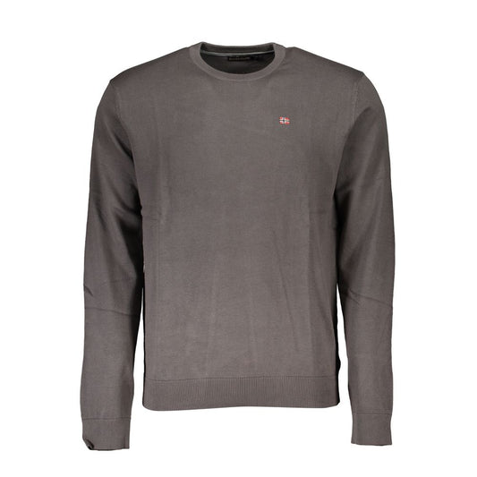 Classic Gray Crew Neck Cotton Sweater