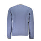 Blue Crew Neck Embroidered Sweater