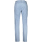 Elegant Light Blue Stretch Cotton Trousers