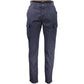 Chic Blue Cotton Stretch Trousers