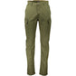 Elegant Green Cotton Stretch Trousers