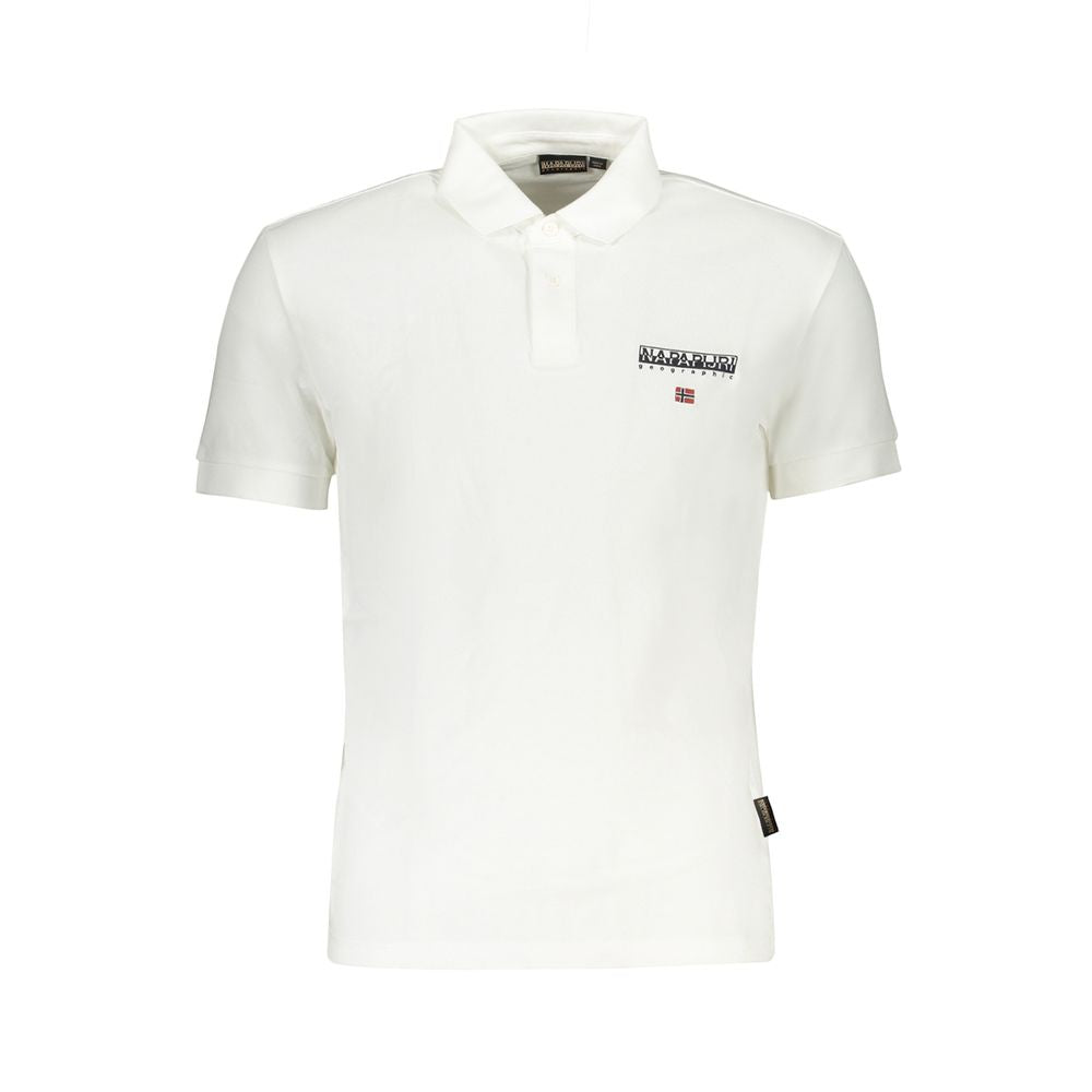 Elegant White Contrasting Polo for Men