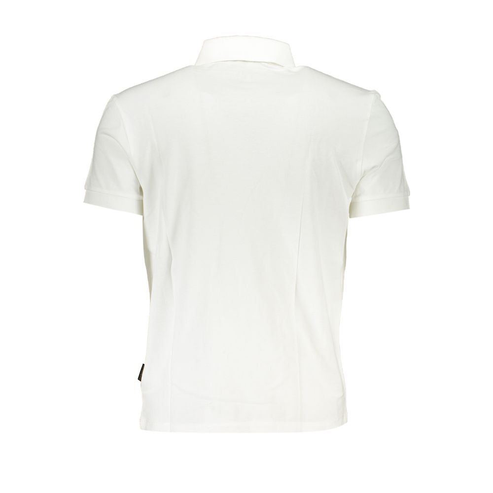 Elegant White Contrasting Polo for Men