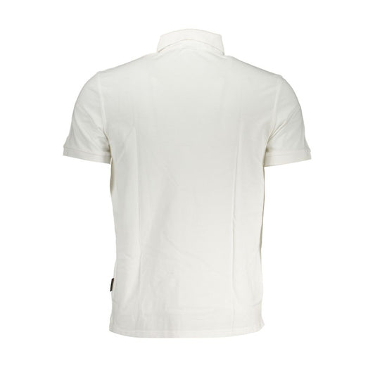 Elegant White Polo with Contrast Details