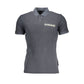 Elegant Contrast Detail Polo Shirt in Blue