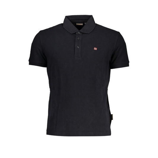 Chic Contrast Detail Black Polo Shirt