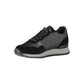 Sleek Black Contrast Lace Sneakers