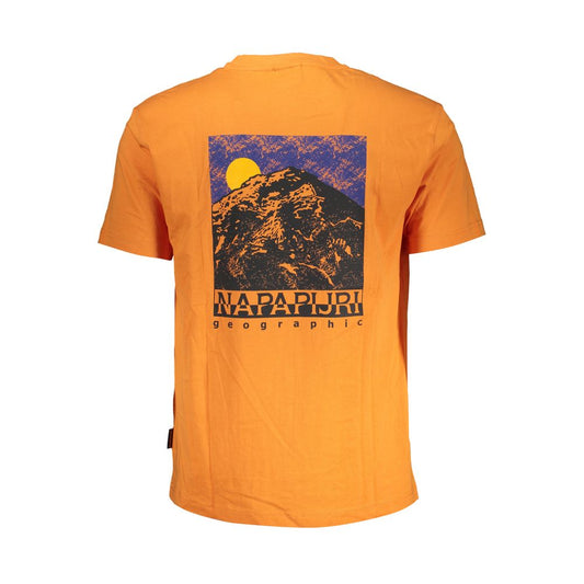 Vibrant Orange Crew Neck Cotton Tee