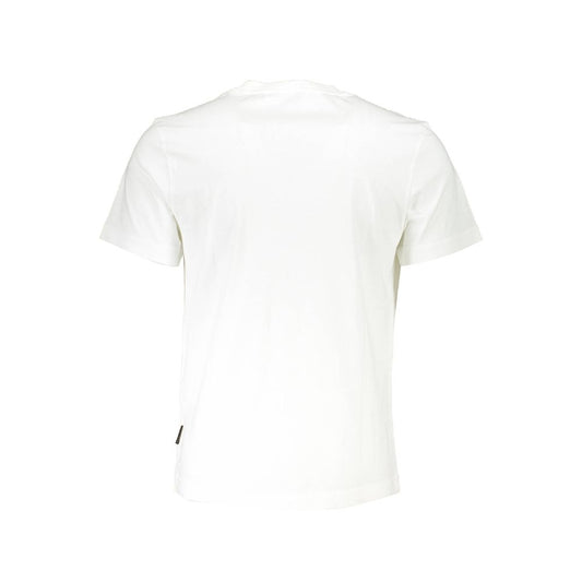 Chic White Cotton Tee with Logo Accent